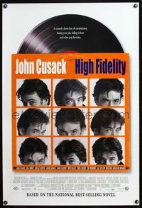 4m027 HIGH FIDELITY DS 1sh '00 signed by John Cusack, great record album & sleeve design!