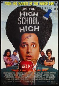 4m028 HIGH SCHOOL HIGH video 1sh '96 signed by Jon Lovitz, There's a new teacha in the hood!