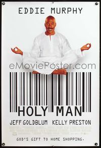 4m617 HOLY MAN DS 1sh '98 Stephen Herek, great image of Eddie Murphy meditating on barcode!