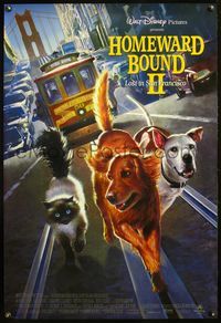 4m619 HOMEWARD BOUND 2 DS 1sh '96 Lost in San Francisco, art of animals on the run!