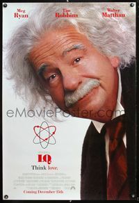 4m634 IQ advance 1sh '94 Fred Schepisi directed, close-up of Walter Matthau as Einstein!