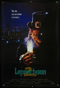 4m648 LEPRECHAUN 2 DS 1sh '94 Warwick Davis, creepy sequel, luck has nothing to do with it!