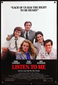 4m650 LISTEN TO ME 1sh '89 cast image of Kirk Cameron, Jami Gertz, & Roy Scheider!