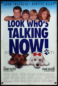 4m656 LOOK WHO'S TALKING NOW DS 1sh '93 John Travolta, Kirstie Alley, w/cast of cuteness!