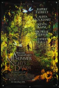 4m674 MIDSUMMER NIGHT'S DREAM advance 1sh '99 Kevin Kline, Michelle Pfeiffer, Stanley Tucci