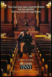 4m041 MY COUSIN VINNY 1sh '92 signed by Marisa Tomei, A comedy of trial and error!