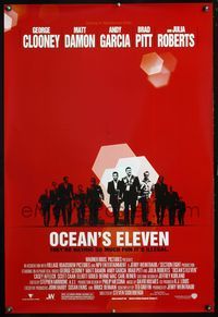 4m689 OCEAN'S 11 DS 1sh '01 Steven Soderbergh directed, George Clooney, Matt Damon, Brad Pitt!