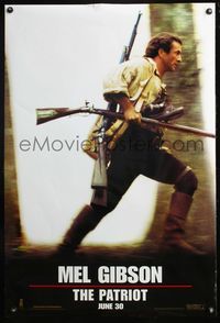 4m700 PATRIOT DS teaser 1sh '00 huge full-length image of Mel Gibson running w/muskets!