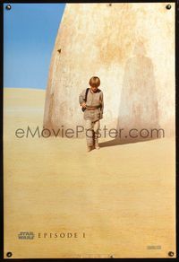 4m707 PHANTOM MENACE DS style A teaser 1sh '99 George Lucas, Star Wars Episode I, young Skywalker!