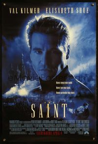 4m722 SAINT DS advance 1sh '97 close-up of Val Kilmer in the title role!