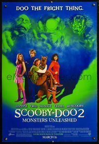 4m728 SCOOBY-DOO 2 DS advance 1sh '04 Hanna-Barbera, sexy Sarah Michelle Gellar, Freddie Prinze Jr.!