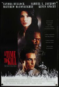 4m054 TIME TO KILL DS 1sh '96 signed by Matthew McConaughey, based on John Grisham novel!