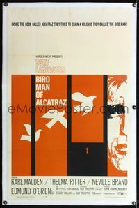 4p055 BIRDMAN OF ALCATRAZ linen 1sh '62 Burt Lancaster in John Frankenheimer's prison classic!