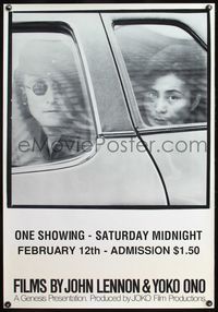 4p005 FILMS BY JOHN LENNON & YOKO ONO 1sh '80 cool photo of John & Yoko by Iain MacMillan!