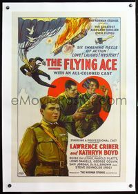 4p144 FLYING ACE linen 1sh '26 all-black aviation, the greatest airplane thriller ever produced!
