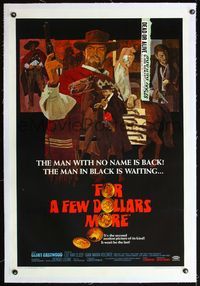 4p148 FOR A FEW DOLLARS MORE linen 1sh '67 Sergio Leone's Per Qualche Dollaro in Piu, Clint Eastwood