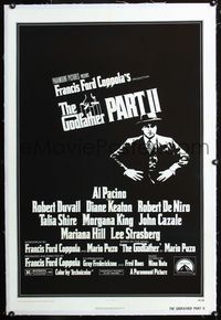 4p173 GODFATHER PART II linen 1sh '74 Al Pacino in Francis Ford Coppola classic crime sequel!
