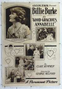 4p178 GOOD GRACIOUS ANNABELLE linen 1sh '19 5 images of 35 year-old Billie Burke, who plays a teen!