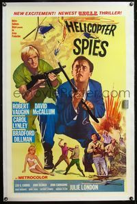 4p198 HELICOPTER SPIES linen 1sh '67 Robert Vaughn, David McCallum, The Man from UNCLE!