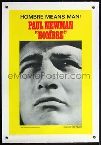 4p204 HOMBRE linen teaser 1sh '66 great super close up of Paul Newman, directed by Martin Ritt!