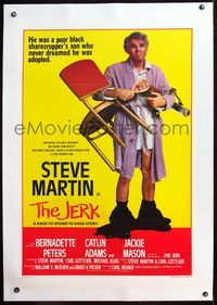 4p225 JERK linen style B 1sh '79 wacky Steve Martin is the son of a poor black sharecropper!