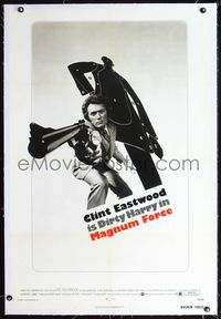 4p258 MAGNUM FORCE linen 1sh '73 Clint Eastwood is Dirty Harry pointing his huge gun!