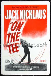 4p292 ON THE TEE linen 1sh '60s great image of golfer Jack Nicklaus demonstrating his driving!