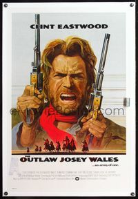 4p300 OUTLAW JOSEY WALES linen int'l 1sh '76 Clint Eastwood is an army of one, double-fisted art!