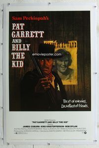4p304 PAT GARRETT & BILLY THE KID linen 1sh '73 Sam Peckinpah, Bob Dylan, James Coburn, Lesset art!