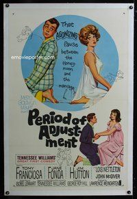 4p307 PERIOD OF ADJUSTMENT linen 1sh '62 sexy Jane Fonda in nightie trying to get used to marriage
