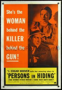 4p308 PERSONS IN HIDING linen 1sh '39 J. Edgar Hoover's true story of a male/female kidnapping pair!
