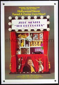 4p323 PRODUCERS linen 1sh '67 Mel Brooks, Zero Mostel & Gene Wilder perform on Broadway!