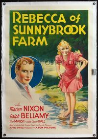 4p332 REBECCA OF SUNNYBROOK FARM linen 1sh '32 great stone litho of Marian Nixon & Ralph Bellamy!