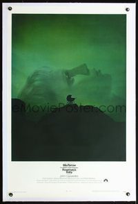 4p347 ROSEMARY'S BABY linen 1sh '68 Roman Polanski, Mia Farrow, creepy baby carriage horror image!