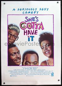 4p360 SHE'S GOTTA HAVE IT linen 1sh '86 A Spike Lee Joint, Tracy Camila Johns, seriously sexy comedy