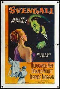 4p390 SVENGALI linen 1sh '55 sexy Hildegarde Neff was a slave to the will of crazy Donald Wolfit!