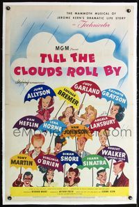 4p408 TILL THE CLOUDS ROLL BY linen style D 1sh '46 great art of top 13 all-stars by Al Hirschfeld!