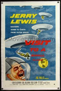 4p436 VISIT TO A SMALL PLANET linen 1sh '60 wacky alien Jerry Lewis saucers down to Earth from space