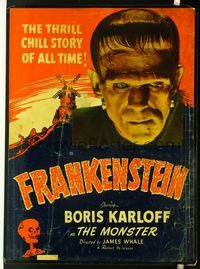 4r042 FRANKENSTEIN 30x40 R51 wonderful close up image of Boris Karloff as the monster!