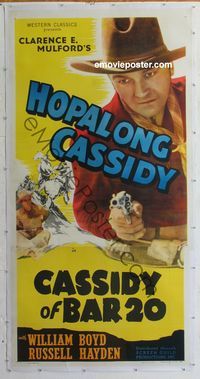 4r072 HOPALONG CASSIDY linen style A stock 3sh '40s Boyd as Hopalong Cassidy, Cassidy of Bar 20!