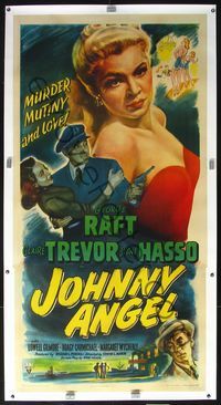 4r087 JOHNNY ANGEL linen 3sh '45 George Raft & sexy French Claire Trevor in New Orleans!