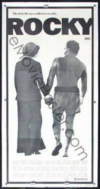 4r103 ROCKY linen Aust 3sh '77 boxer Sylvester Stallone holds hands with Talia Shire, boxing classic