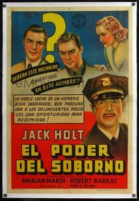 4r371 FUGITIVE FROM A PRISON CAMP linen Argentinean '40 Jack Holt tries to improve prison conditions
