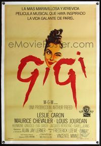 4r373 GIGI linen Argentinean '58 art of winking Leslie Caron, Best Director & Best Picture winner!