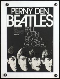 4r191 HARD DAY'S NIGHT linen Czech 12x16 R78 great image of The Beatles, rock & roll classic!