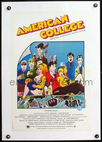 4r234 ANIMAL HOUSE linen French 15x23 '78 completely different art of top stars, American College!