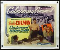 4r028 CONDEMNED linen 1/2sh R46 barechested criminal Ronald Colman & with pretty Ann Harding!