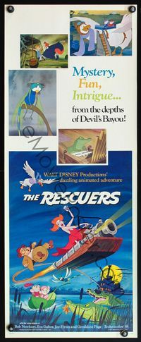 4r020 RESCUERS insert '77 Disney mouse mystery adventure cartoon from the depths of Devil's Bayou!
