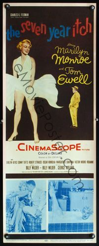 4r012 SEVEN YEAR ITCH insert '55 Billy Wilder, sexiest art of Marilyn Monroe with skirt blowing!