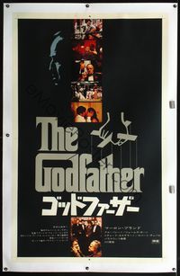 4r320 GODFATHER linen Japanese 38x62 '72 Marlon Brando, Pacino, Francis Ford Coppola crime classic!